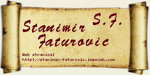 Stanimir Faturović vizit kartica